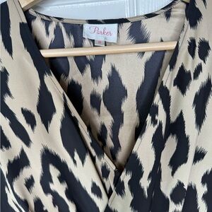 Parker Leopard Print Top in Black and Tan